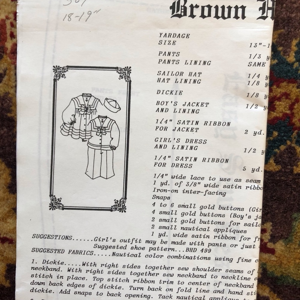 Brown House Dolls Pattern
